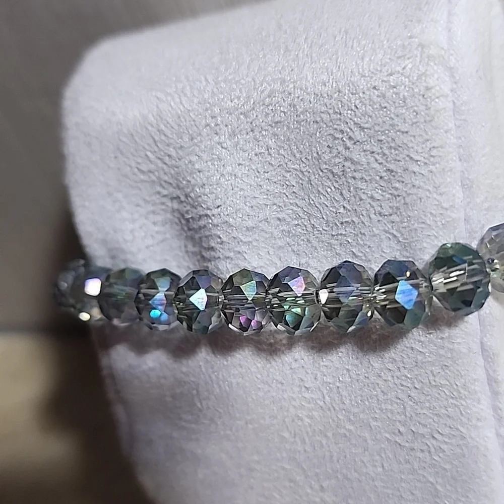 1pc Silver Beaded Bracelet 9mm